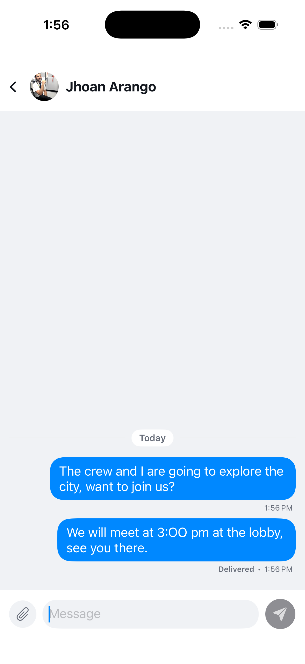 Crewline messages with your crew